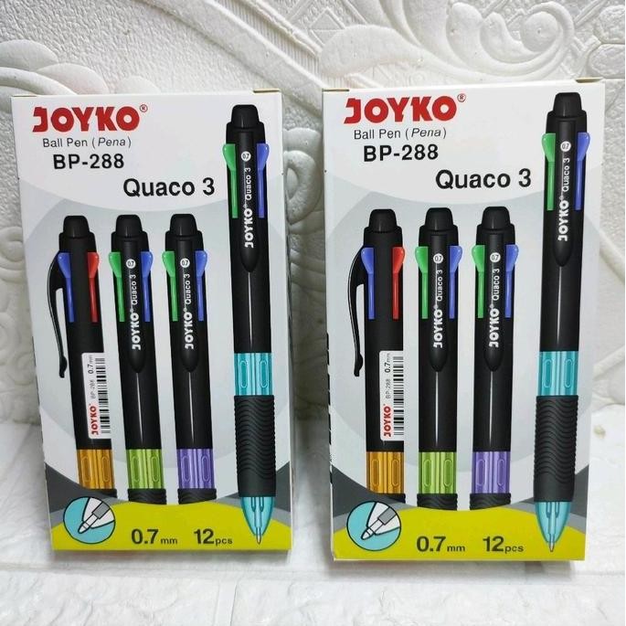 

Pulpen 4 warna merek Joyko BP-288 / Quaco soft isi 12 pcs / Pen 4 warna murah