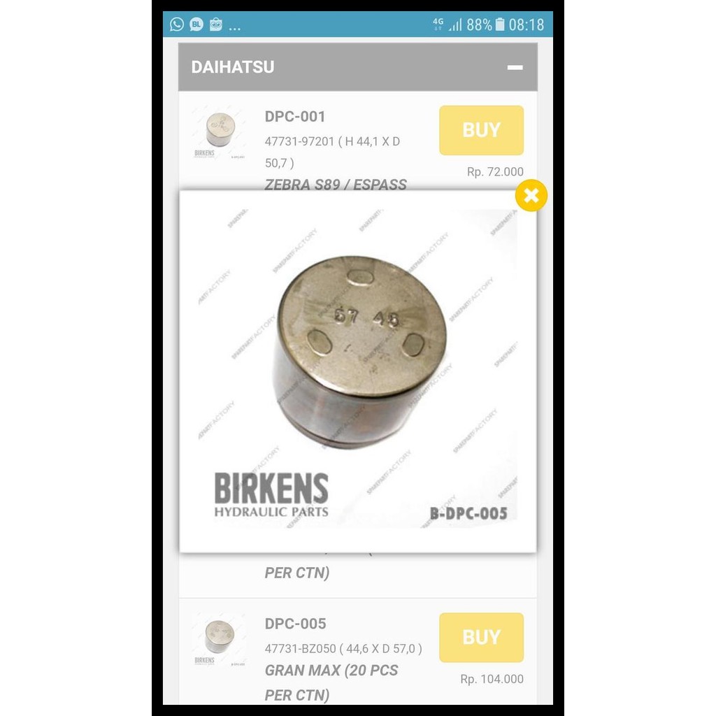 GRATIS ONGKIR PISTON REM KALIPER DEPAN CAKRAM HONDA FREED 