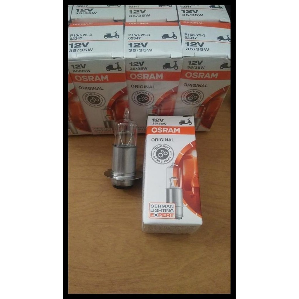 GRATIS ONGKIR BOHLAM LAMPU DEPAN MOTOR OSRAM GL 100 MEGA PRO 35/35W KAKI 3 62347 