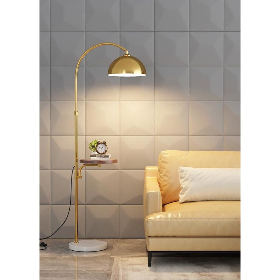 Gold Side Table Standing Lamp Lampu Hias Berdiri Minimalist