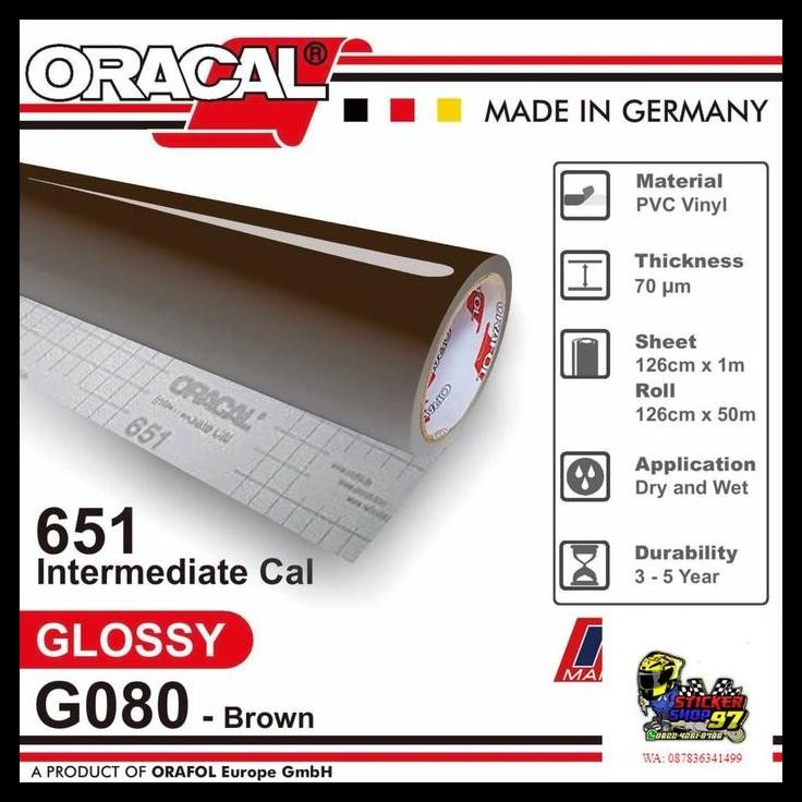 BEST DEAL STICKER ORACAL 651 - G080 BROWN GLOSS STIKER [METERAN] 