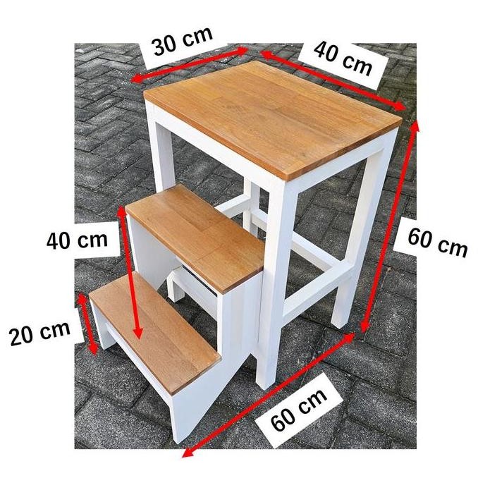 Tangga / Kursi Lipat / Tangga Kursi Lipat Serbaguna / Tangga Kursi Full Kayu Solid