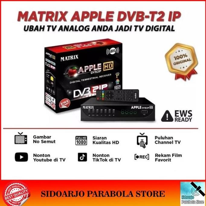 TERLARIS - Set Top Box TV Digital Matrix Apple Hitam HD Black DVB2IP STB DVB-T2 DVBT2 Antena Siaran 