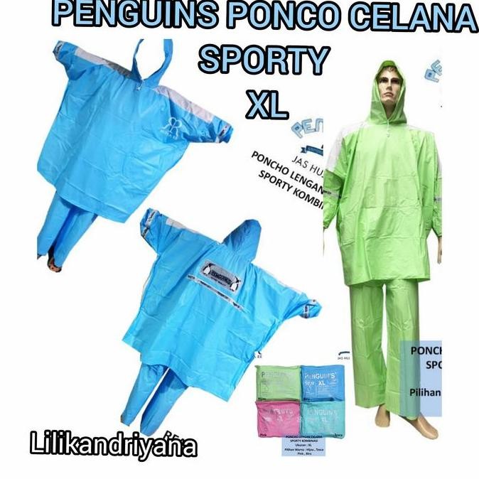 Grosir Jas Hujan Penguin Penguins Ponco Celana Sporty Xl