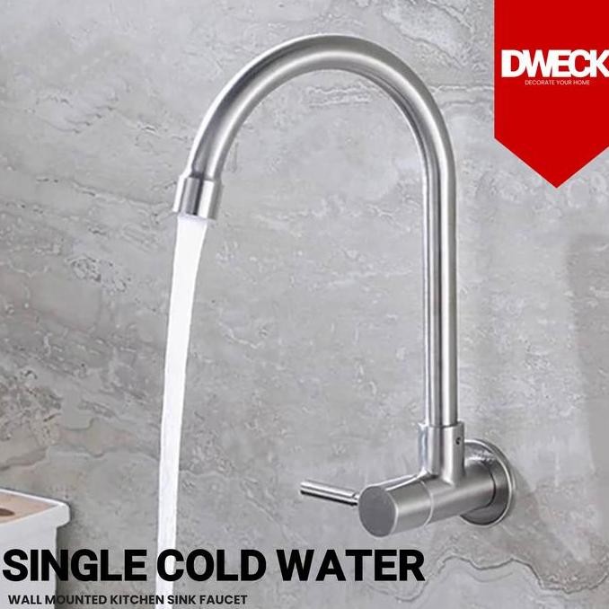 Kran Sink Tembok Angsa Sus 304 / Wall Sink Tap Solvex