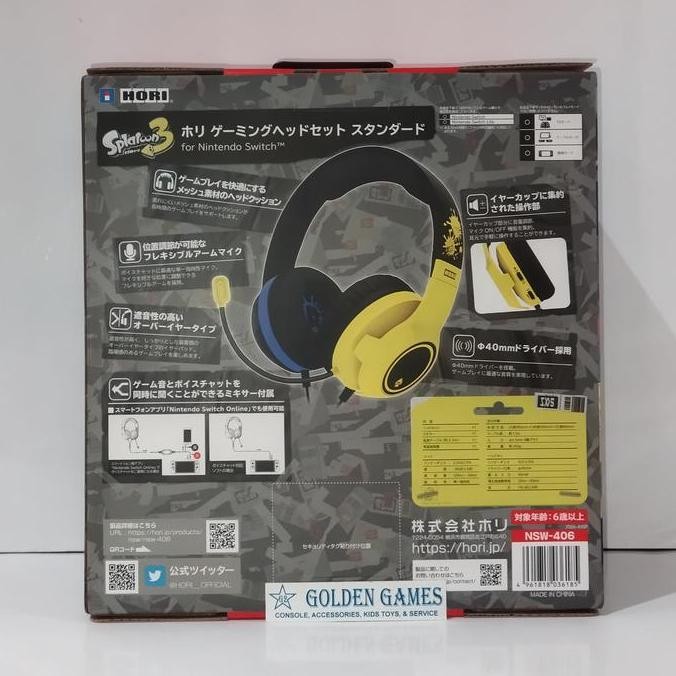 HORI Gaming Headset Splatoon 3 for Nintendo Switch NSW-406