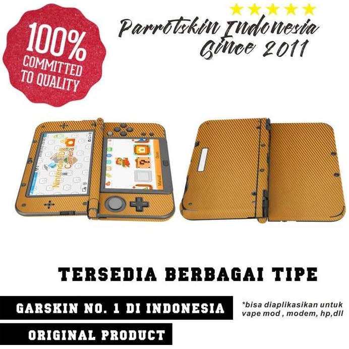 Garskin Premium Nintendo 3ds New old reguler & XL GOLD CARBON