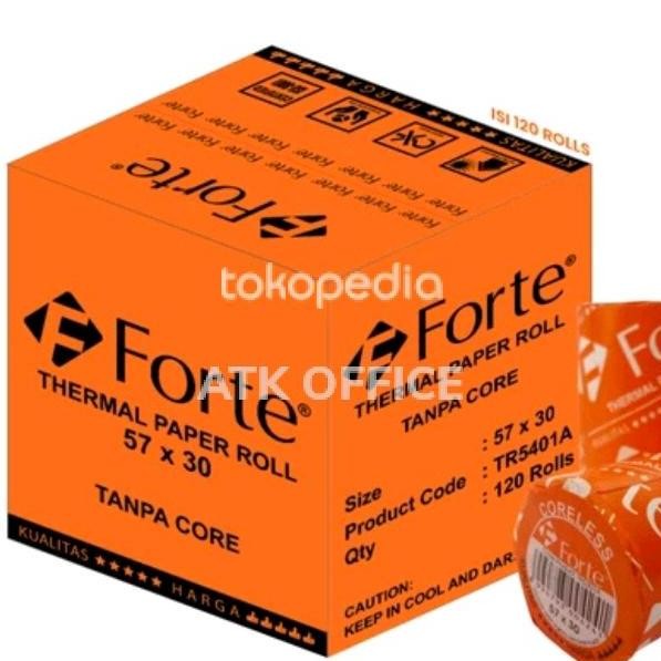 

Kertas Thermal 57 x 30 Tanpa Core Forte (1 Dus 120roll)