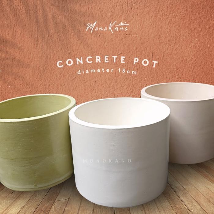 Baru Pot Tanaman Besar D15 Waterproof/Concrete Pot/Cylinder/Bulat/Pot Besar Beton/Grosir/Pot Semen A