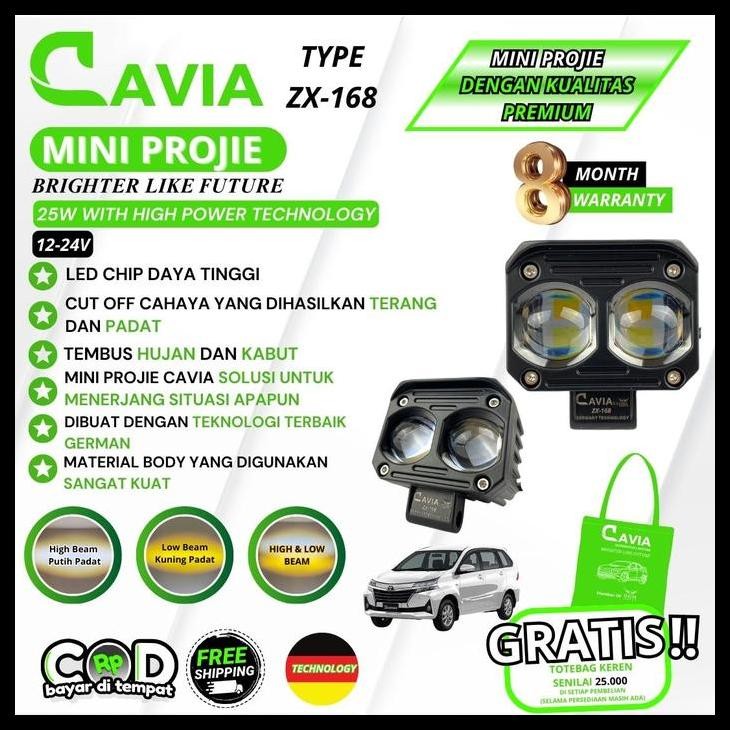 BEST DEAL CAVIA-MINI PROJIE LAMPU TEMBAK SOROT 2 3 MATA LED FOGLAMP MOBIL AVANZA 
