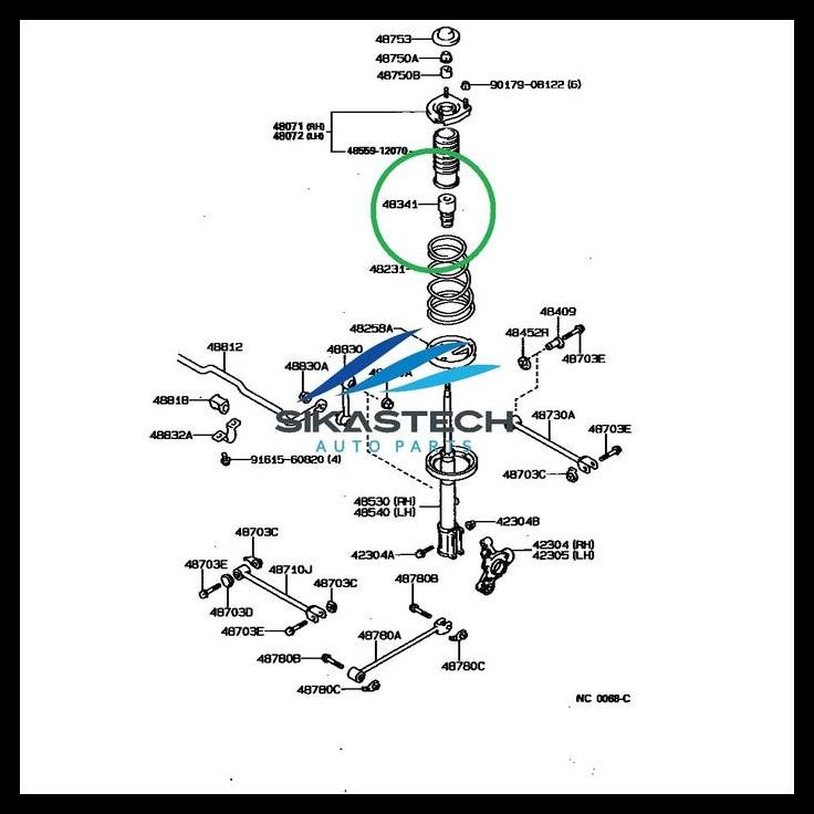 GRATIS ONGKIR SPRING BUMPER KARET PENAHAN PER KEONG BELAKANG COROLLA ALL NEW LORAMO 
