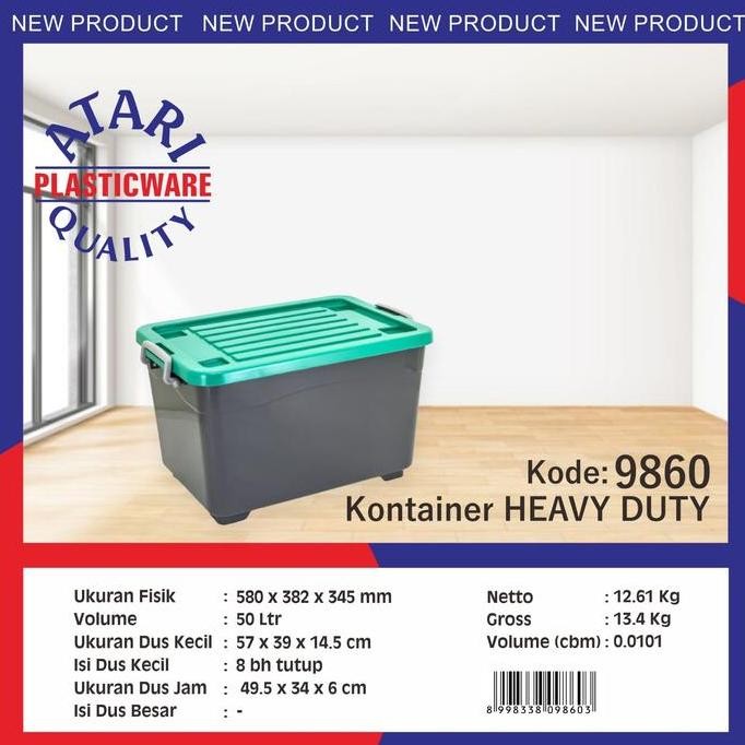 new  BOX CONTAINER HEAVY DUTY 50 LITER ATARI/ BOX CONTAINER PLASTIK SHINPO