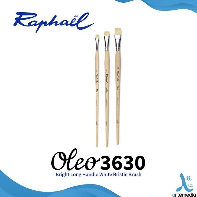 

Kuas Lukis Raphael 3630 Bright Oleo White Bristle Brush Long Handle