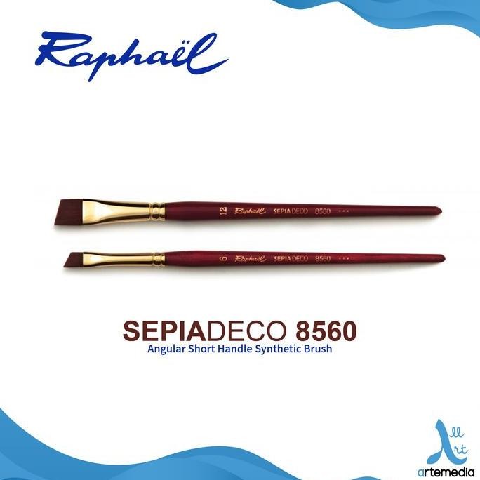

Kuas Lukis Raphael 8560 Angular Sepia Deco Synthetic Brush Short Handl