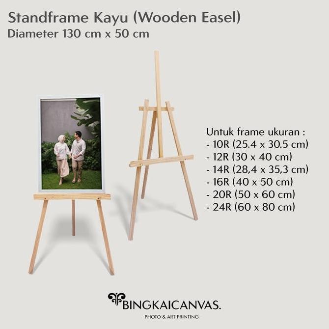 

Standing Frame Kayu Tempat Pigura Easel Kanvas - Besar