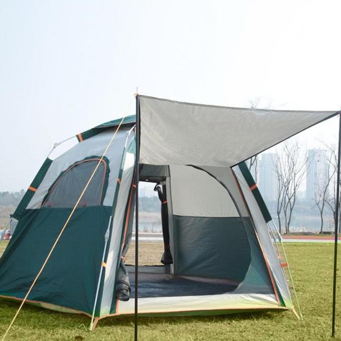Tenda Camping Hexagonal Windproof 5-7 Orang Besar