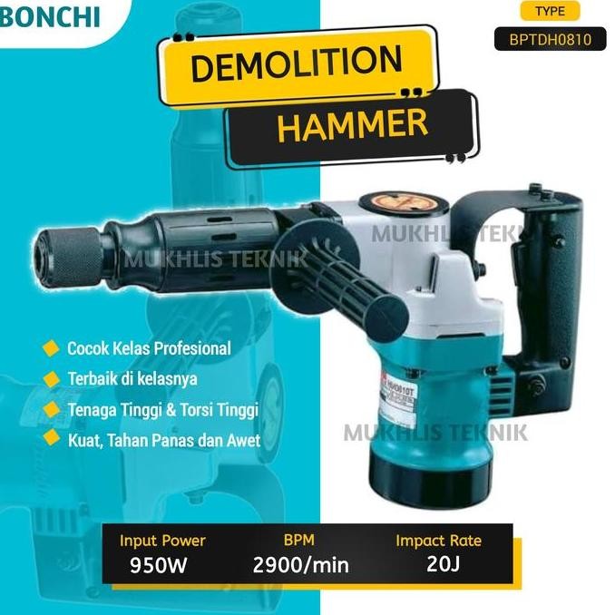 Mesin Jack Hammer Drill 0810 BONCHI Bor Bobok Beton Demolition Hammer BPTDH0810
