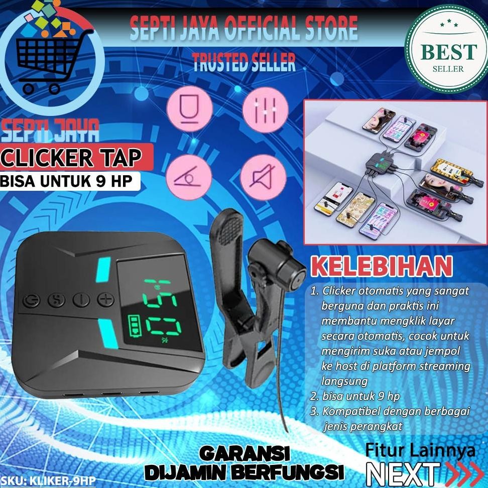 Alat Tap Tap Klik Layar Otomatis Smart Screen Auto Clicker USB Port 9 HP Handphone Automatic Clicker