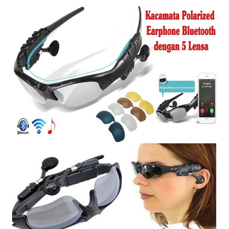 Kacamata Bluetooth MP3 Sunglasses Nirkabel Headset Suport Music Extra Bass Terbaru - Kacamata Earpho