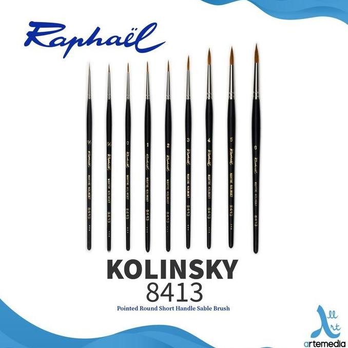 

Kuas Lukis Raphael 8413 Round Kolinsky Sable Brush Short Handle
