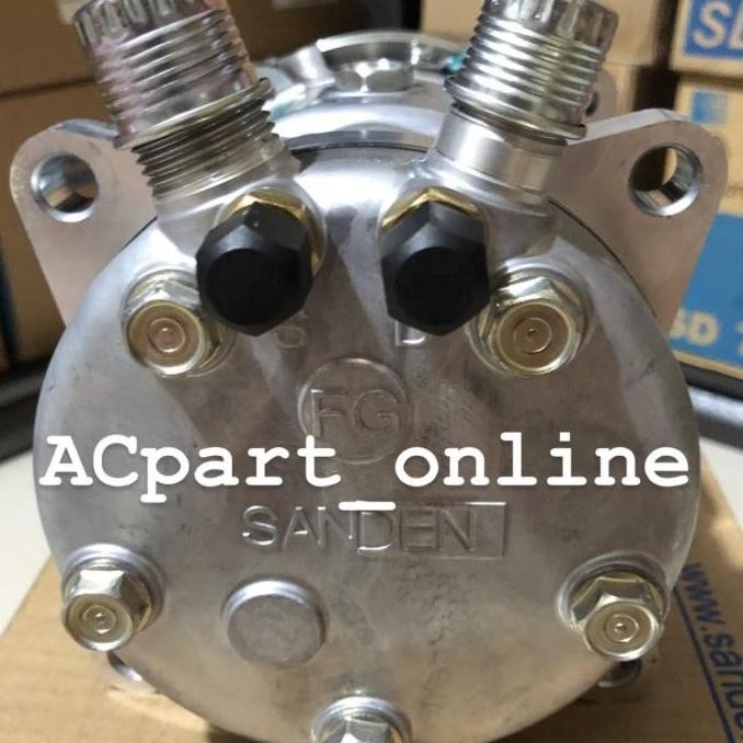Kompresor compressor AC mobil alat berat SD5 SD5S14 12V ori SANDEN