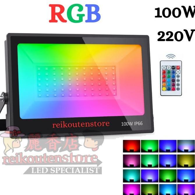 Lampu Sorot Rgb 100 Watt Led Tembak Warna Warni 100w Flood 100watt