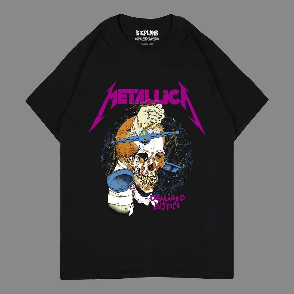 Promo Kaos Band Metallica H&M Damage Justice Original Mirror 1:1 Baju Hnm Kaos Distro Original