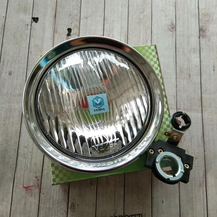 Lampu Depan Vespa Set Sprint Bagol Stang Bulat Original Dan Terpercaya