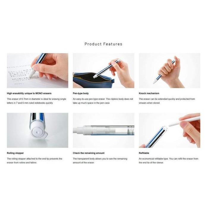 

Tombow Mono Stick Eraser - Penghapus Pen Type Retractable Asli Jepang