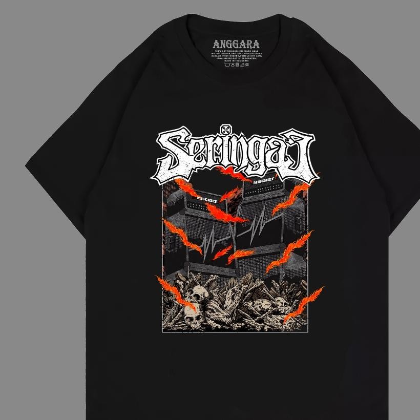 Promo Kaos Seringai Mischief Kaos Band Metal Musik Distro Pria Wanita