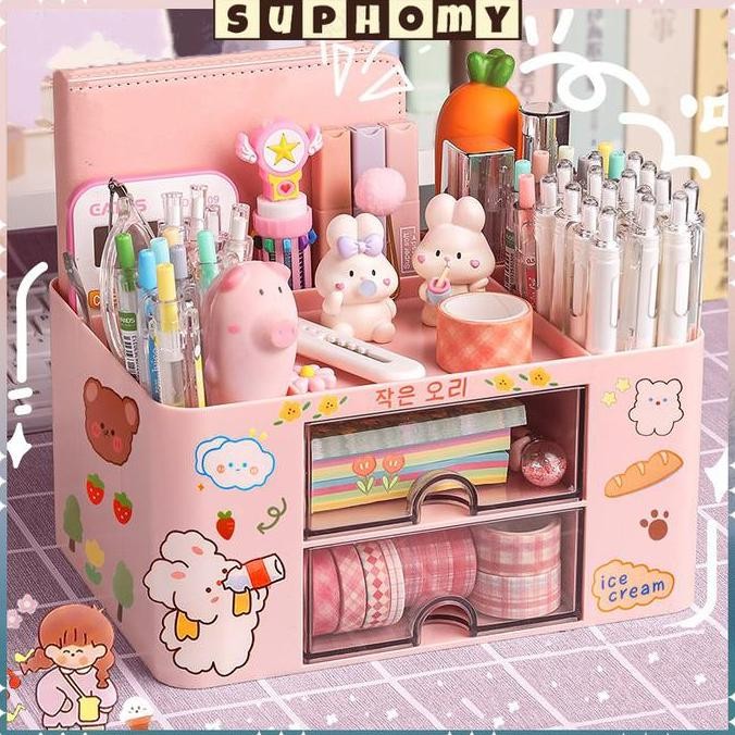 

Kotak Meja Laci Mini Tempat Pensil & Alat Tulis Desktop Organizer Storage