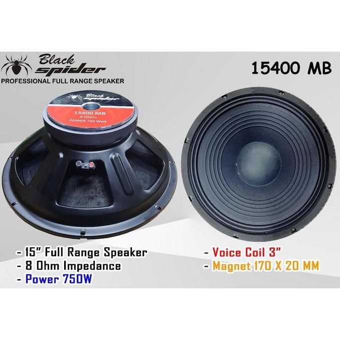 Black Spider 15400M Speaker 15 Inch - Komponen Woofer Original