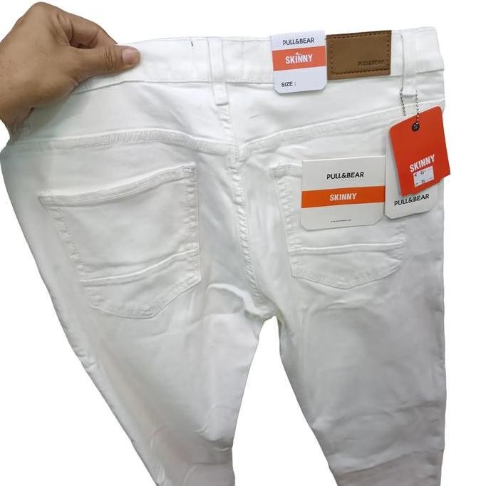 

Celana Jeans Pensil Pria Putih Stretch - Skinny Denim Pull & Bear Lookalike