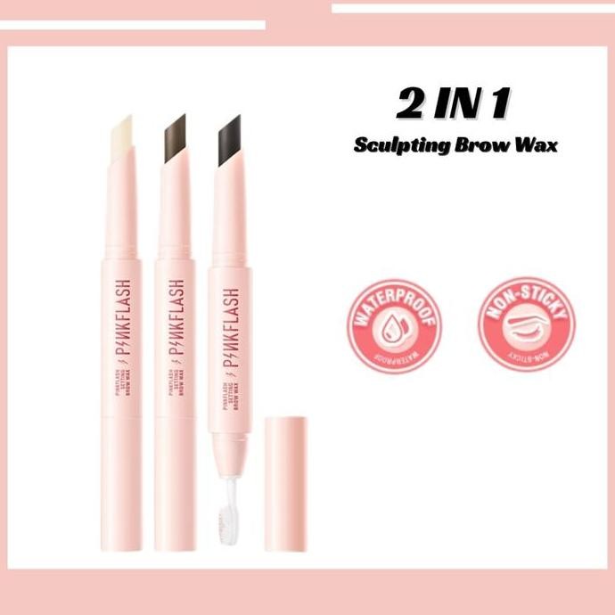 

Pinkflash 2in1 Eyebrow Pencil + Brow Wax - Pensil Alis Waterproof Natural Look