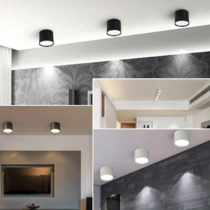 Lampu led downlight outbow lampu plafon 12W / 24W hitam / putih