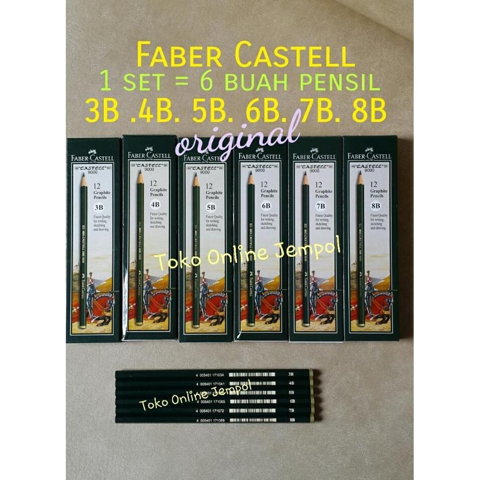 

Paket Pensil Sketsa Faber Castell 8B-2B Isi 7 PCS Untuk Gambar dan Shading