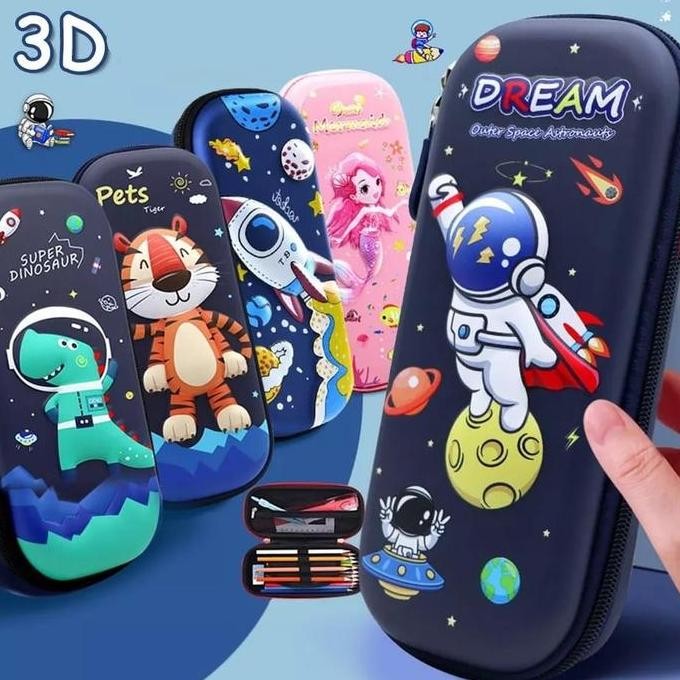 

Tempat Pensil Karakter Astronot Unicorn 3D Waterproof BCS02 - Pencil Case Anak