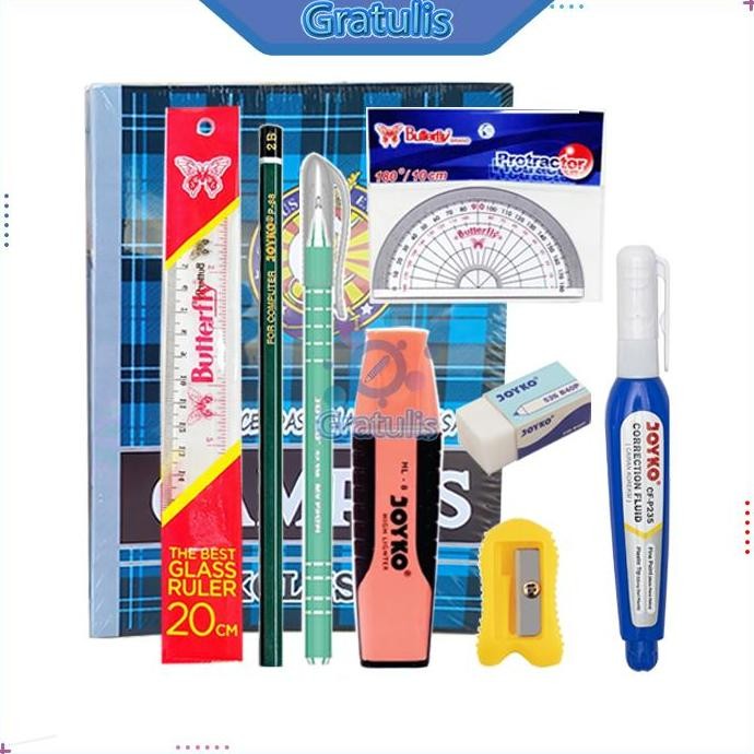 

1 Set Alat Tulis Sekolah SMP SMA Kuliah - Buku Campus 50 Lembar, Pulpen, Pensil, Tipe X, Penghapus, Rautan Lengkap