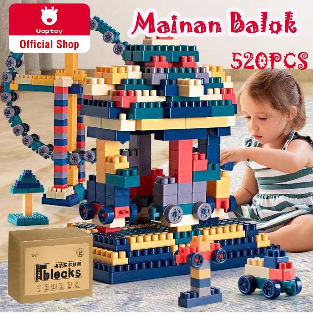 560Pcs Mainan Lego Balok Anak - Blok Bangunan Besar Kompatibel Pendidikan Anak Meja Blok Besar Hadia