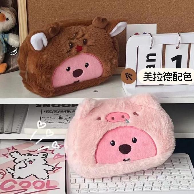 

Kotak Pensil Boneka Bulu Make Up Pouch Loopy - Pencil Case Kawaii Cute Edition