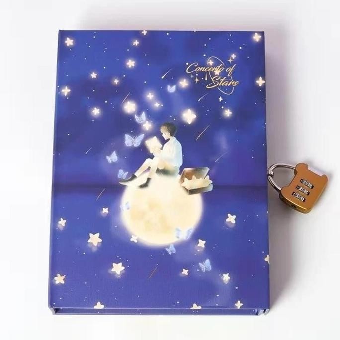 

(Gembok) Buku Tulis Catatan Jurnal Memo Diary Note Book Privacy Notebook Dengan Kotak Box Dan Gembok Kunci Pas Pin Aesthetic Lucu Motif Karakter Peri Fairy Paper Stationery New Stok