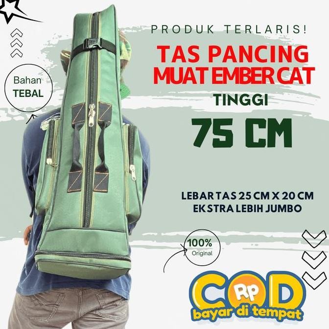 Tas Pancing Untuk Mancing Ikan Model Ransel/Gendong Waterproof Dari Kain Terpal Truk 2 Layer Co