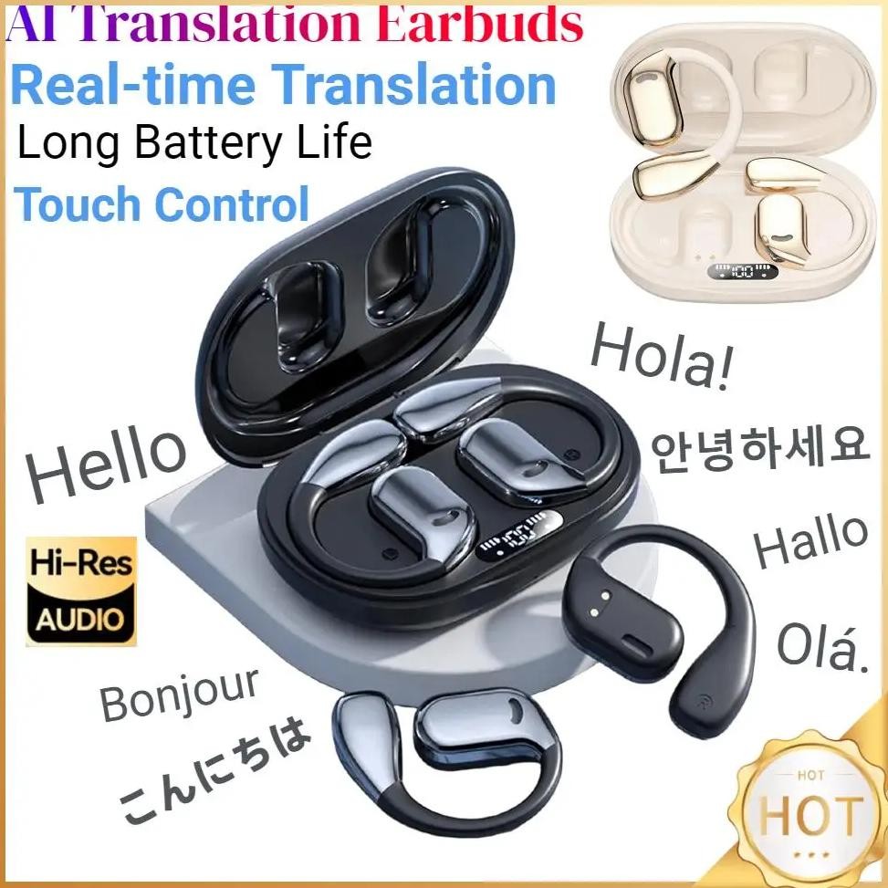 Translator Earbuds Intelligent AI Translator Earphone Touch Control Real-time Two-Way Translator Ear