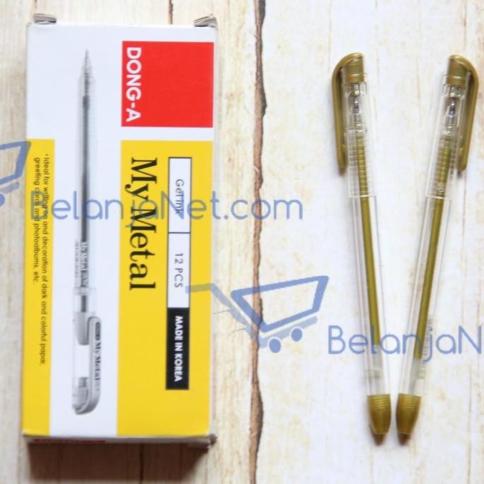 

Pen Gel Dong-A My Metal 0.7Mm [Tinta Gold (Emas)/Silver] [1 Lusin] New Stok