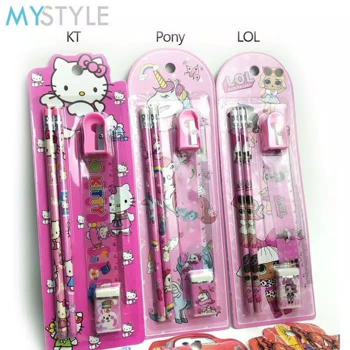 

EMS paket Alat Tulis /study set/stationery set/souvenir ulang tahun anak