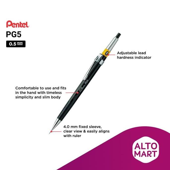 

Pentel Pg5-Ad Mechanical Pencil 0.5 Mm Pensil Mekanik New Stok