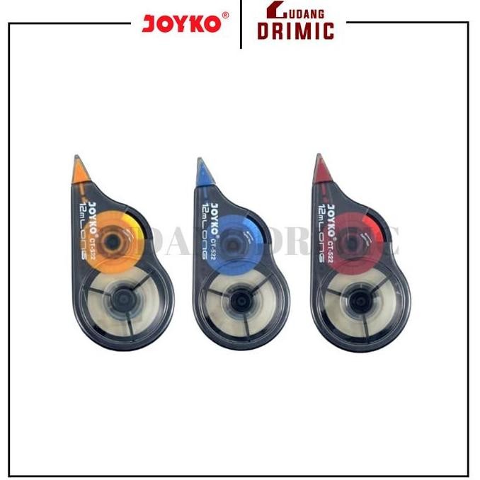 

Correction Tape / Tip-Ex Kertas Roll Joyko Ct-522 - 1 Lusin Isi 12 Pcs New Stok