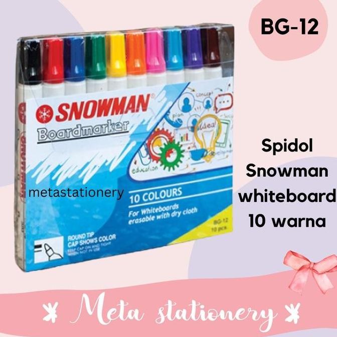 

Spidol Papan Tulis / Spidol Whiteboard Snowman Set 10 Warna New Stok