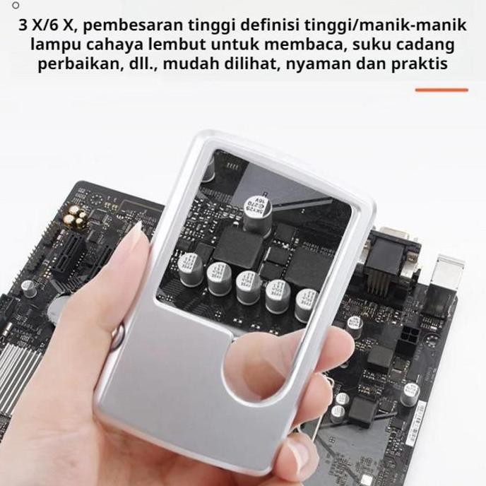 

Kaca Pembesar Lampu Led Persegi Panjang Ultra Tipis/Business Card Magnifier Portable Optical Lens Acrylic Rectangular Card Type Resin Magnifier New Stok