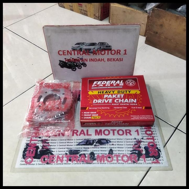 DISKON GEAR SET FIT NEW KARISMA SUPRA X 125 ASLI FEDERAL TIPE HEAVY DUTY 